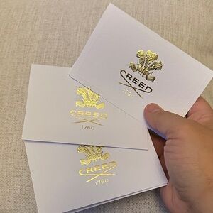 Creed Aventus for Her samples (3) w/White Cards with Gold Logo